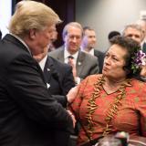 Congresswoman Amata speaking with President Trump