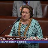 Congresswoman Amata urging her $18 million amendment before the House