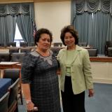 Congresswoman Amata with Transportation Secretary Elaine Chao in a Committee room on Capitol Hill