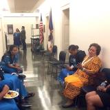 Congresswoman Amata with the Close-Up students during lunch