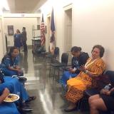 Congresswoman Amata with the Close-Up students during lunch
