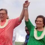 Domenech and Amata at the tugboat christening