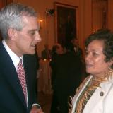File photo - Congresswoman Amata speaking with VA Secretary McDonough who was WH Chief of Staff at the time