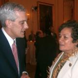 Congresswoman Amata speaking with VA Secretary McDonough who was WH Chief of Staff at the time