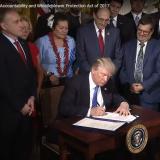 POTUS Trump signing VA Accountability Act with Amata
