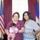 Congresswoman with constituent and baby