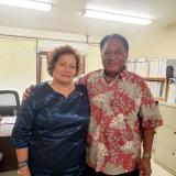 (File photo) Congresswoman Uifaatali Amata and LBJ CEO Faumuina John Faumuina
