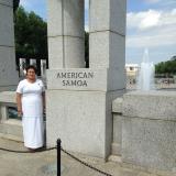 Congresswoman Aumua Amata at the WWII Memorial (Column Recognizing American Samoa) in Washington DC
