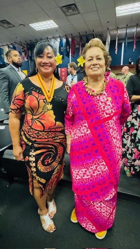 Congresswoman Amata with Chief of Staff Leafaina Tavai