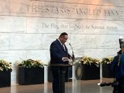 Attorney General Utu speaking at the Museum