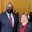 Congresswoman Amata and Secretary of Defense Austin at the US Capitol Rotunda (Dec. 9, 2021)