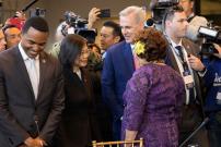 Congresswoman Amata speaking with President Tsai and Speaker McCarthy
