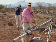 Observing a weather balloon launch in Cabo Verde with Chairman Babbin pictured