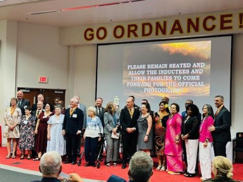 2024 Hall of Fame Inductees with attending family members