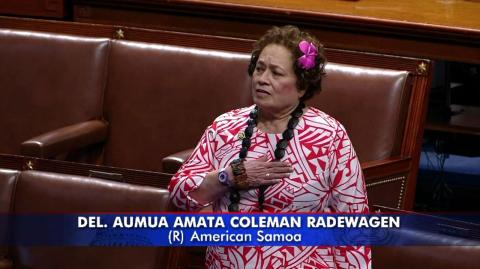 Amata Leading the Pledge of Allegiance in the House of Representatives