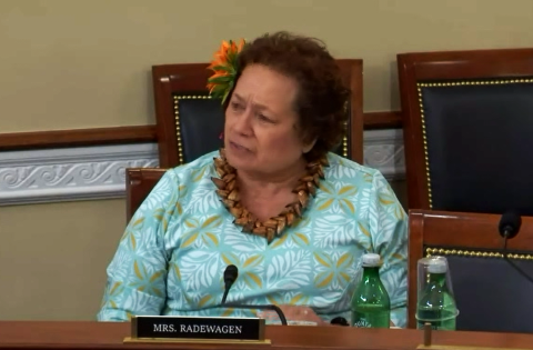 Amata in hearing speaking with Secretary Haaland