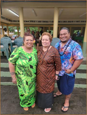 Amata with friends Mahina and Dave at the townhall meeting
