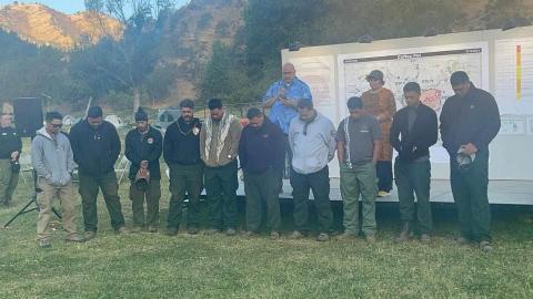 American Samoa's firefighters in prayer