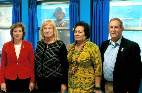 Congresswoman Amata and colleagues at the DMZ in Korea on a CODEL a few years ago