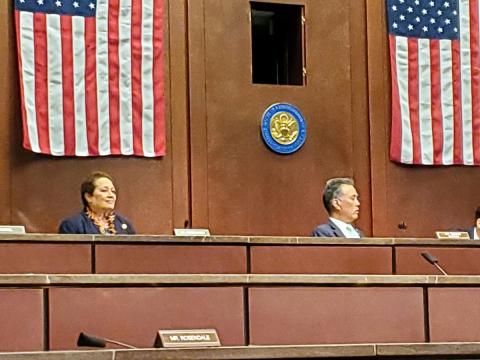 Congresswoman Amata serving in the Ranking Member role during the full Committee hearing