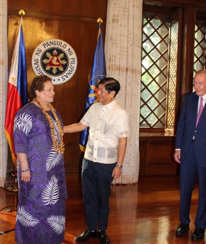 Congresswoman Amata speaking with President Marcos