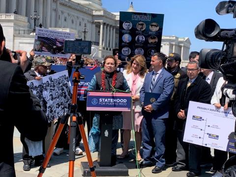 Congresswoman Amata urging full Veterans services at Capitol presser