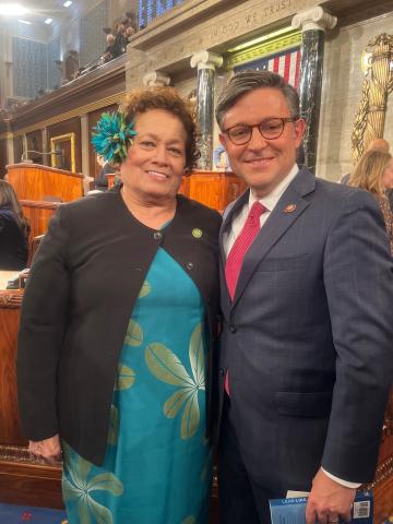 Congresswoman Amata with Speaker Mike Johnson in the US House of Representatives
