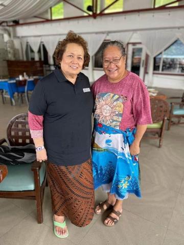 Congresswoman Amata with TC Nuu Silulu who formerly taught at Uifa’atali Peter Tali Coleman Elementary School in Pago Pago Village