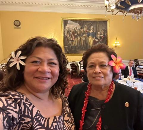 Congresswoman Uifa’atali Amata with Director Tafaimamao “Tafa” Lefu Tua Tupuola of ASCC’s UCEDD