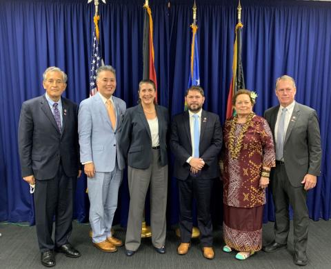 Five Members of Congress with US Ambassador to Papua New Guinea Erin McKee