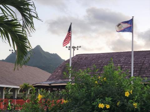 Flag flying in American Samoa.