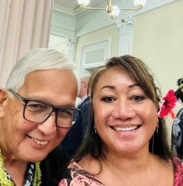 Former Congressman Robert Underwood and Congresswoman Amata's Chief of Staff Leafaina Tavai