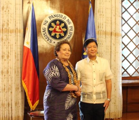 Greeting President Marcos