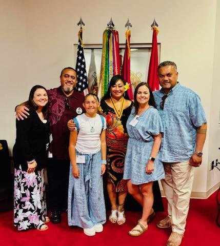 Leafaina's family at the ceremony from left to right - brother Sam and his wife Emily Tavai, niece Melina Tavai, Leafaina, brother Papali'i Faaagi Tavai and his wife Caroline