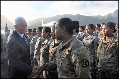 Pence with US Army Reserve in American Samoa 2017