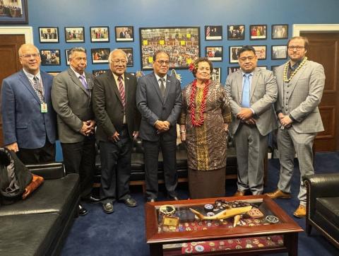 President Simina and Congresswoman Amata with FSM officials and members of her congressional staff