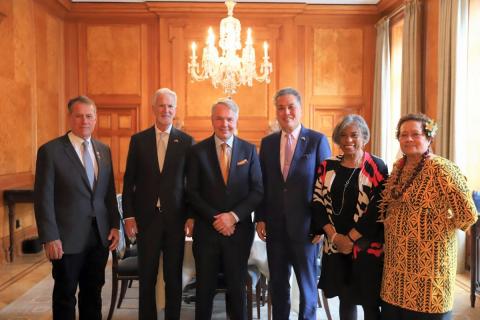 The CODEL with Foreign Minister Haavisto and Ambassador Hickey.