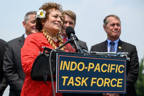 Amata speaking at press conference