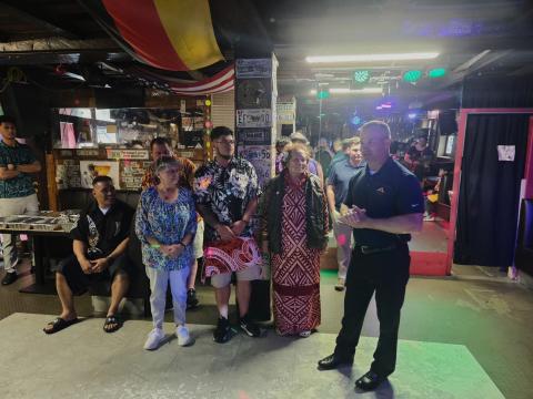 Brig. Gen. Steven P. Carpenter, Commanding General, 7th Army Training Command, took time to speak to our Samoan families in Germany