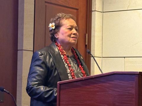 Caucus Co-Chairman Amata speaking at a Peace Corps event in July 2026