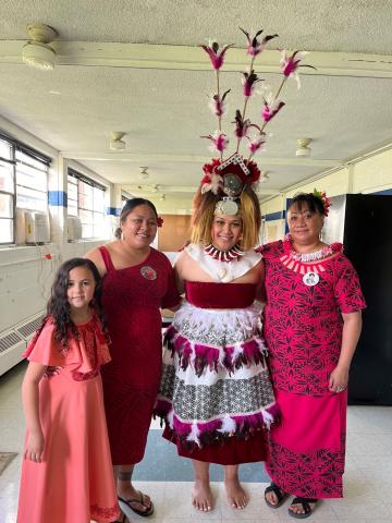 Family from left cousin Melina Tavai, sister Grace Pa'au, Missionette, and her aunt Leafaina Yahn, who serves as Chief of Staff for the congressional office