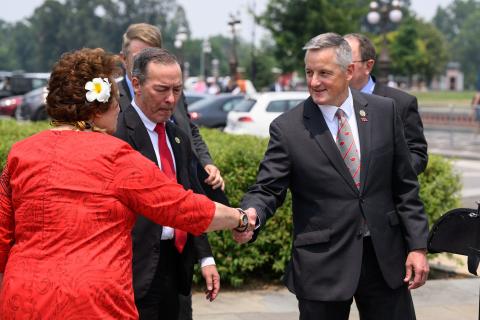 Congresswoman Amata greeting Committee Chairman Westerman