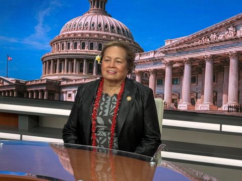 Congresswoman Amata pictured recently recording remarks
