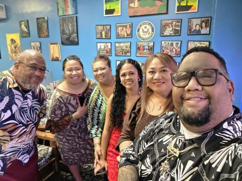 District Office intern Haylie-Jeanette Tuiasosopo, center, with members of Congresswoman Uifa’atali Amata’s American Samoa District Office staff.