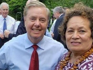 File photo in the White House Rose Garden with Sen. Lindsey Graham