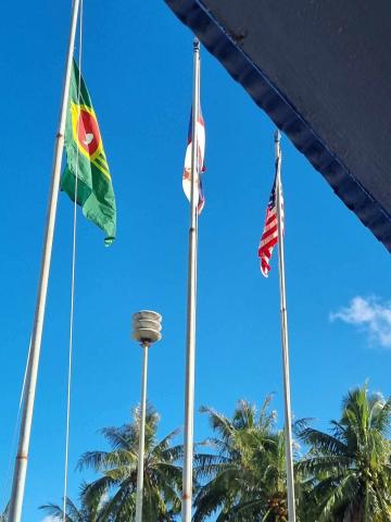 Flags being raised in Manu'a