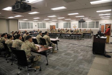 Amata speaking at Fort Lee
