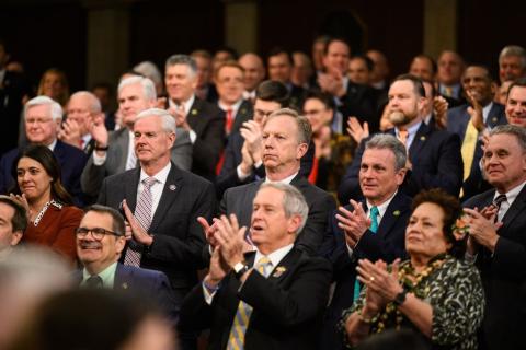 In this photo Congresswoman Amata is beside Congressman Wilson at the opening of the 118th Congress in January