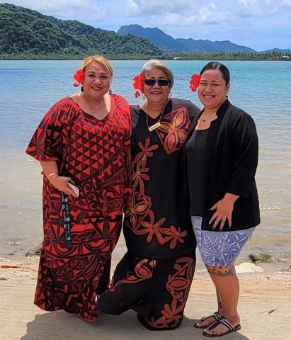 L to R - Executive Assistant and District Office Manager Ola Foster, Grassroots Director Fa'atigafua Fuatagavi, Caseworker Leafaina Pa'au