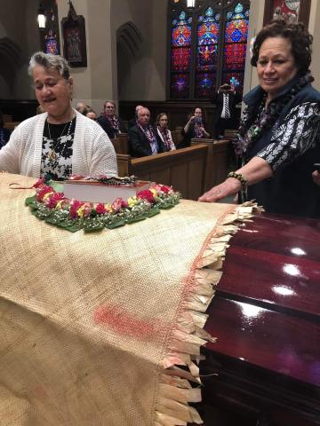 Mrs. Ivona Mauga loyally assisted the Bishop for many years